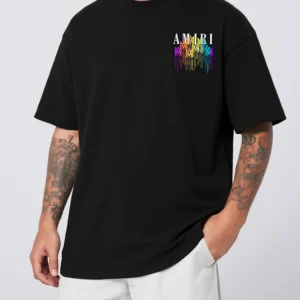 BLACK MULTICOLOR MA DRIP LOGO T-SHIRT