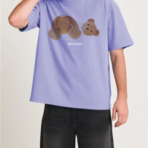 PALM ANGELS TEDDY BEAR T-SHIRT BLUE